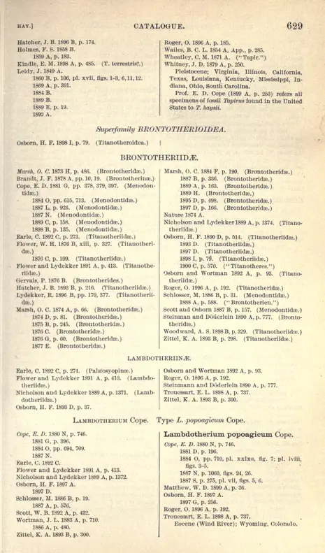 no.179 (1902) - Bibliography and catalogue of the fossil