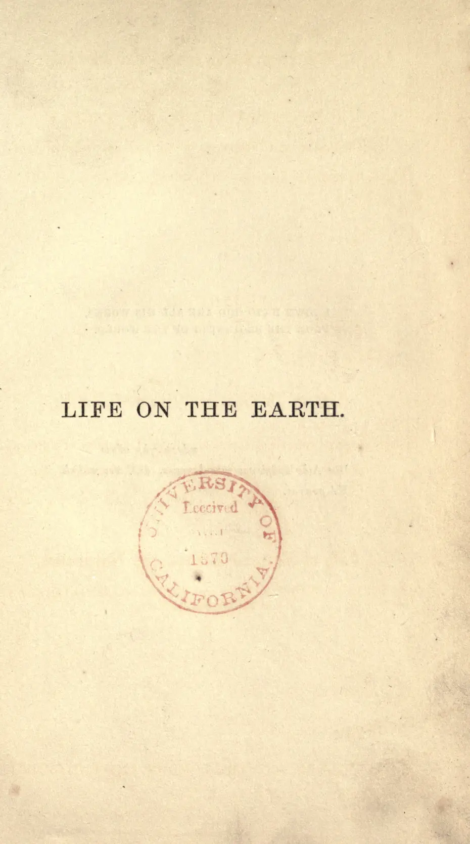 Life on the earth - Biodiversity Heritage Library