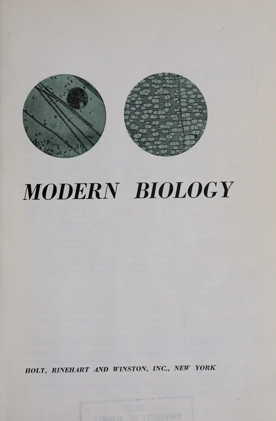 Modern biology - Biodiversity Heritage Library