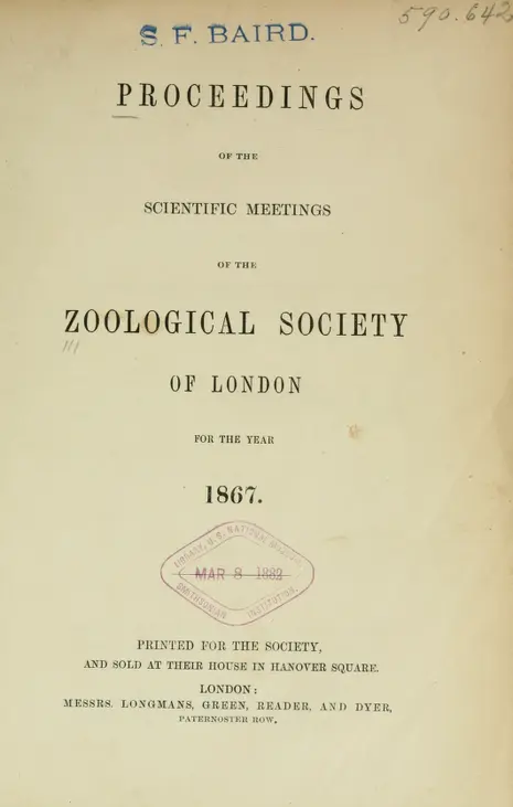 1867 - Proceedings of the Zoological Society of London